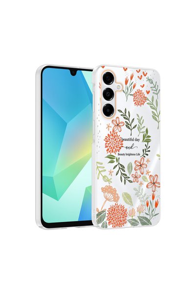 Kılıfist Galaxy A14 Case with Floral and Bow Pattern, Camera Raised Premium