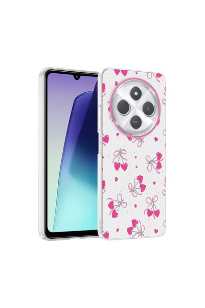 zore Xiaomi Redmi 14C 4g Case with Floral and Bow Pattern, Camera Raised, Brs...