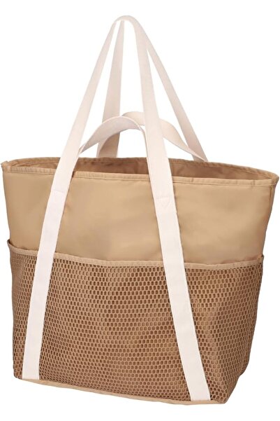 GENERAL Nalakal Large Handbag for Adults Fabric Material Beige Big Size
