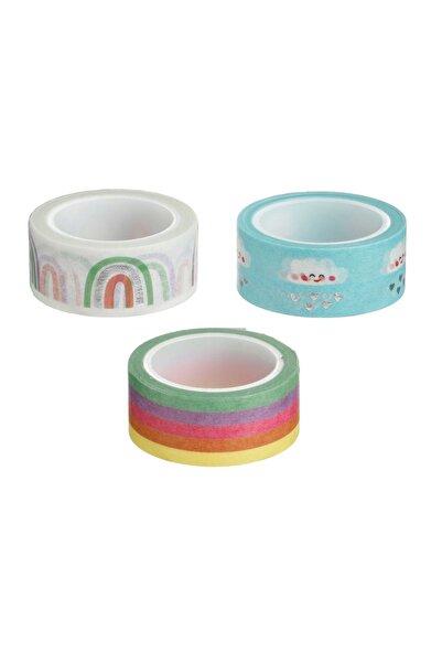 OEM Set benzi adezive Washi pentru decor și craft, 3 bucăți, 1.5cm – lipire c...