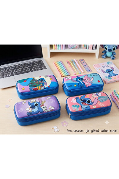 Genel Markalar Stitch Temalı Çift Gözlü Kalemlik 1 Adet(Rastgele Model)