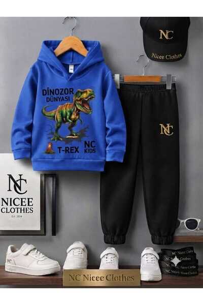 NC Nicee Clothes Children's Tracksuit Set Unisex (Dinosaur World Nc Kids Prin...