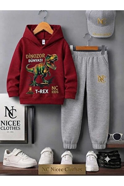 NC Nicee Clothes Children's Tracksuit Set Unisex (Dinosaur World Nc Kids Prin...
