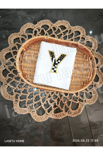 LASETU Checkered Letter Y Kitchen Towel 1 Piece (30X50)