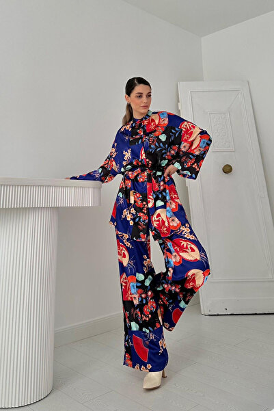 LUMU Set de bluză și pantaloni cu imprimeu floral pentru femei