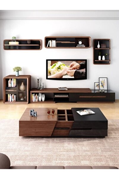 Baytonia Modern Eliana Coffee Table - Brown and Black