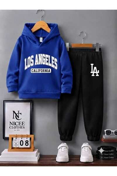 NC Nicee Clothes Children's Tracksuit Set Unisex (White with La Print Losange...