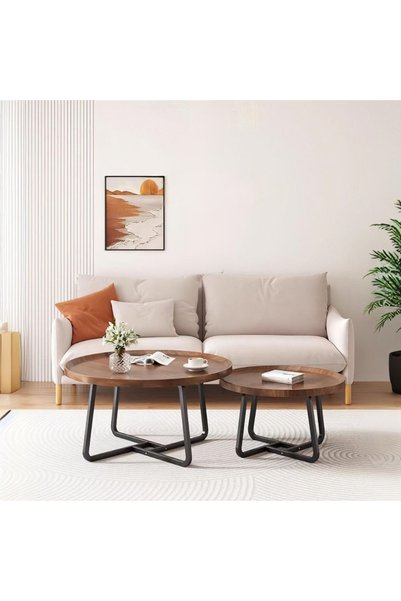 Baytonia Nova Two Piece Coffee Table Set - Brown and Black
