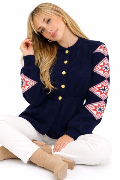 ZERELLE COLLECTİON cardigan tricotat de damă cu mâneci cu model și detalii cu...