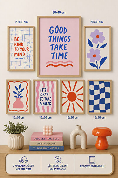 UNT Set de picturi moderne cu aspect de cadru, 7 piese |   Retro și Pop Art |...
