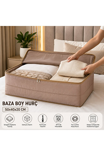 ATLAS HURÇ ASİL HURÇ Yeni Nesil Süngerli Kapitone Baza Boy Hurç 50x40x20 cm V...
