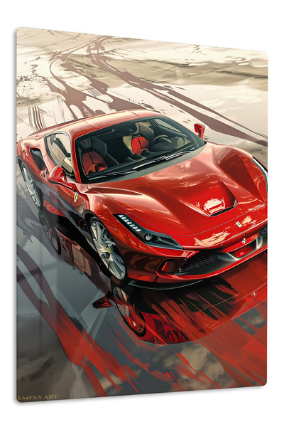 Emesa Art Red Supercar Urban Abstract Metal Wall Art
