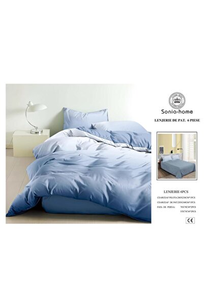 Sonia-home Lenjerie de pat 6 piese Sonia-home, pat dublu, bumbac finet, 220x2...