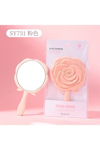 Generic Brand Practical and Stylish Hand Mirror with Rose-Inspired Design