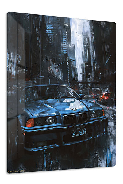 Emesa Art Blue BMW Night City Metal Wall Art