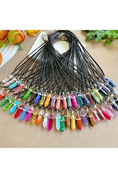ViViRaSmi 2 PCS Natural Stone Pointed Hexagonal Necklace Set – Bohemian Bulle...