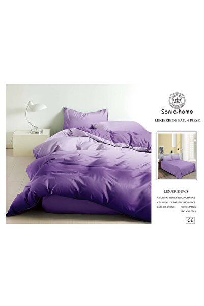 Sonia-home Lenjerie de pat 6 piese Sonia-home, pat dublu, bumbac finet, 220x2...