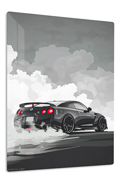 Emesa Art Gray Performance Car Smoke Metal Wall Art