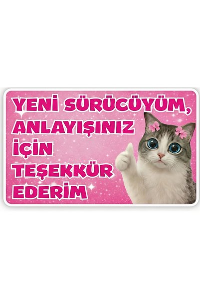 Limitless Design Yeni Sürücüm Anlayışınız İçin Teşekkür Ederim" Sevimli Kedi ...