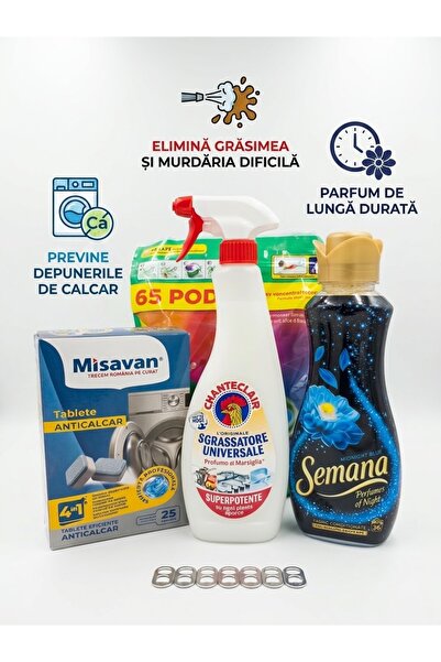Generic Brand Mega Pachet Curățenie Totală Reina: Capsule Detergent 65 Buc + ...