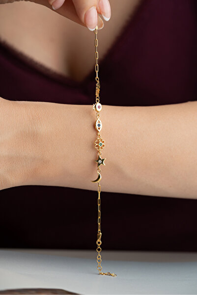 Silvano Jewelry 925 Ayar Gümüş Bereket Şans Sağlık Mutluluk Bileklik