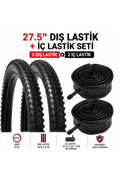 MST 27.5 Jant Bisiklet Dış Lastik 27.5x2.10 + İç Lastik 27.5x1.95-2.20 Seti |...