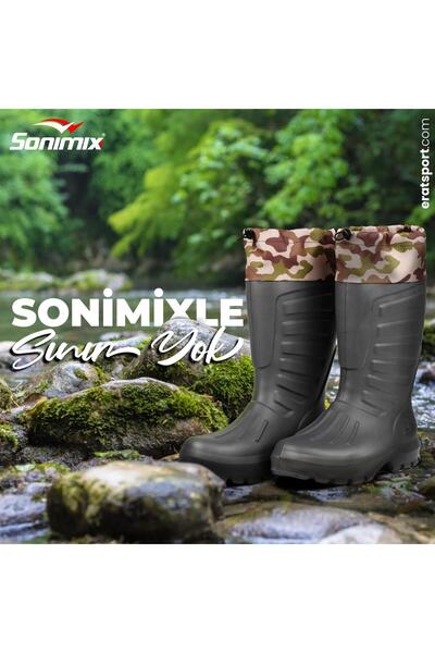 Sonimix Khaki Eva Thermal Rubber Boots with Socks