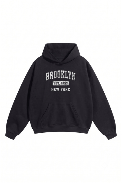 DASH WEAR Unisex Men'S/Women's Brooklyn Printed Oversize Cotton Hooded Sweats...