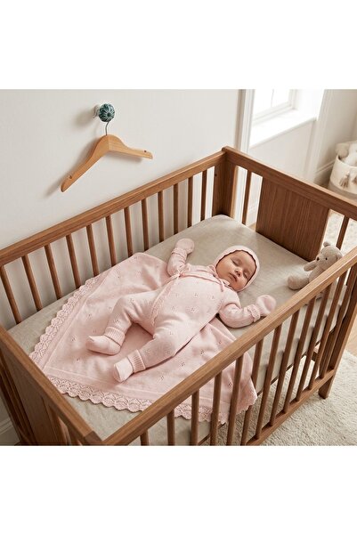 Lovia Baby Kız Bebek Premium Kruvaze Model Triko Pembe 5li Hastane Çıkışı Seti
