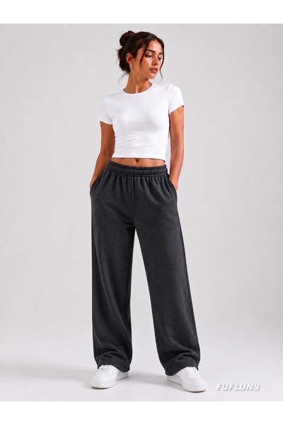FUFLUNS Basic Oversize Women's Flat-Leg Sweatpants