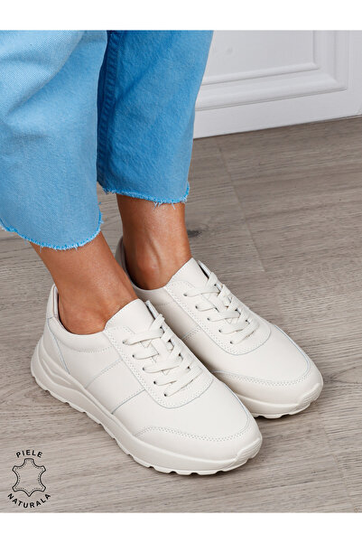 ANGEL BLUE Pantofi sport dama din piele naturală cu design versatil 1812 beige