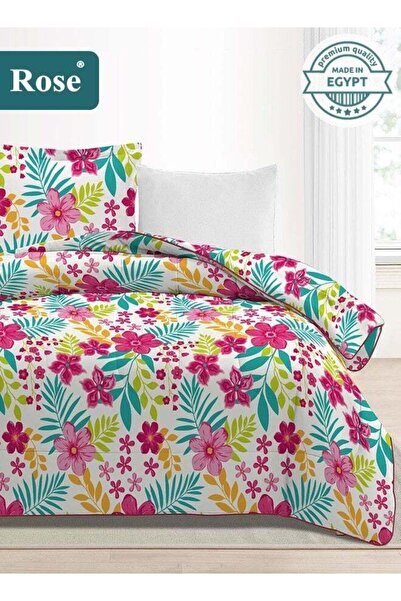 Rose Floral Comforter Set, High Quality Microfiber, 4 Pieces, Fits 120x200 cm...