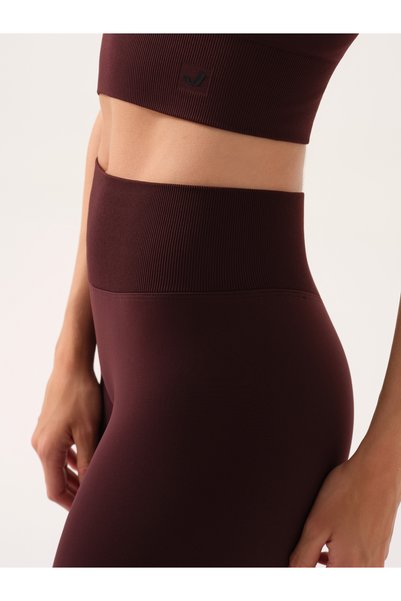 Jerf Motion High Waist Flared Leggings Burgundy