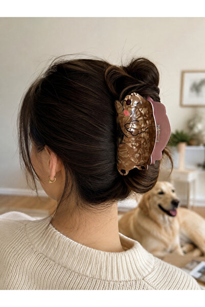 VitrinzPlus Köpek Figürlü Kemik Asetat Mandal Toka