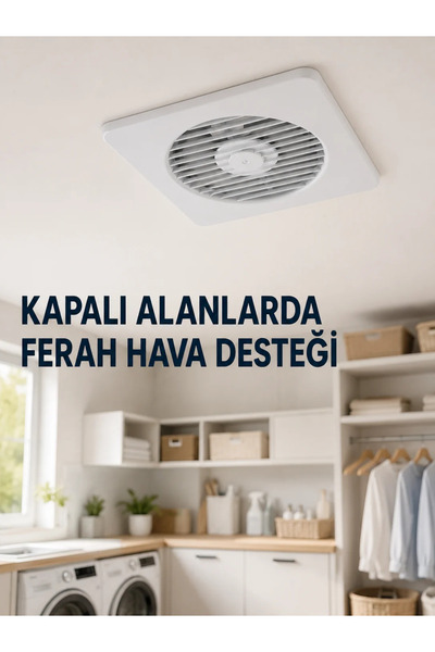 150 mm Havalandırma Aspiratörü 20,8 x 20,8 cm 320 m³/h 20 W Duvar ve Tavan Montajlı Fan