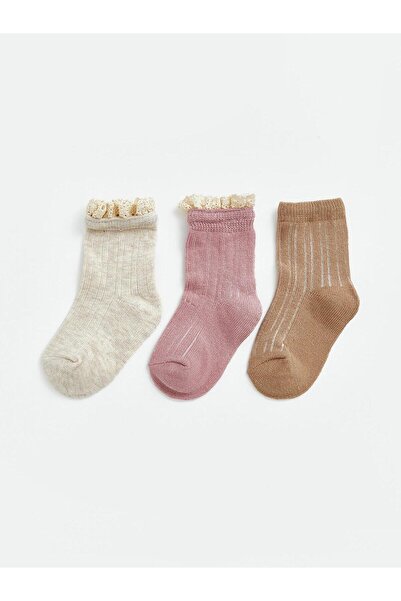 LC Waikiki Patterned Baby Girl Socks 3-Pack (W6)
