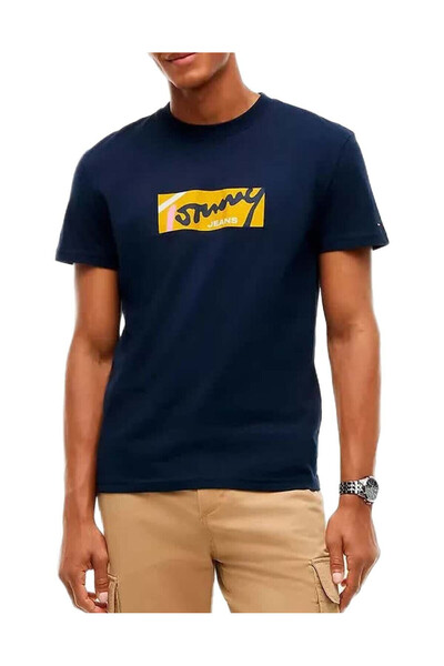 Tommy Hilfiger Ανδρικό T-shirt Navy Μπλε Tommy Jeans DM0DM23547-C1G