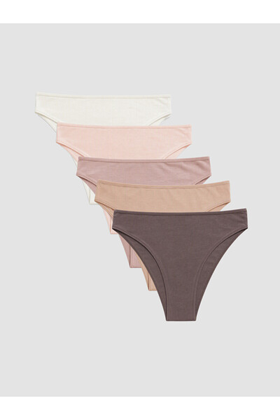 LC Waikiki Rmz Gi̇yi̇m Farkiyla Brazilian Panties 5-Pack