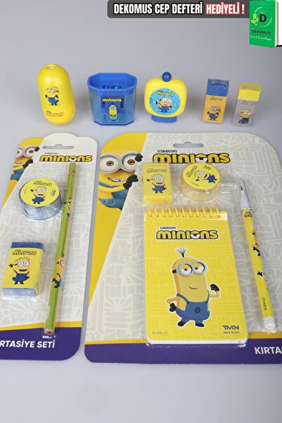 Minions X Dekomus, Licensed 12-Piece Stationery Set, Eraser, Pencil, Notepad,...
