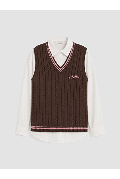 LC Waikiki Esvab • Modern & Stylish Girls' Shirt and Sweater Set