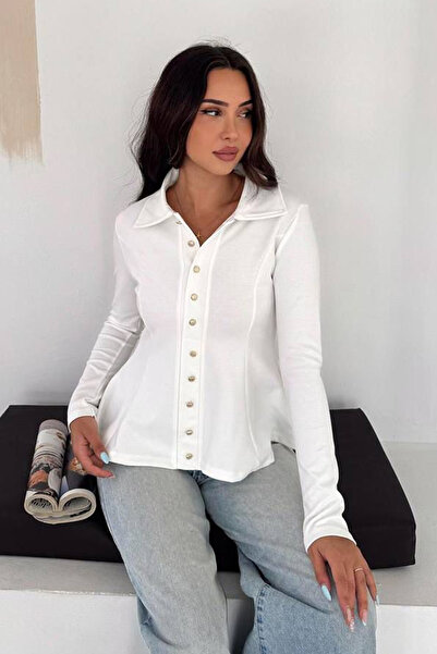 Noa&Noa Women's Flounce Buttoned Blouse – Noir Grace