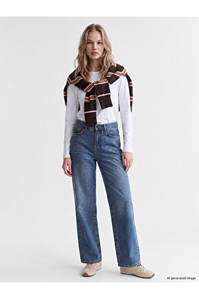 LC Waikiki Esvab • Modern & Distinctive Wide-Leg Women's Jean Pants