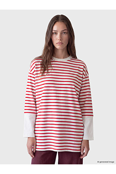 LC Waikiki Esvab • Modern & Distinctive Zero Roba Collar Striped Women's Tunic