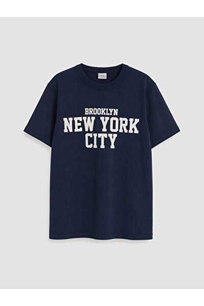 LC Waikiki Rmz Gi̇yi̇m Farkiyla New York Printed Boys' T-Shirt