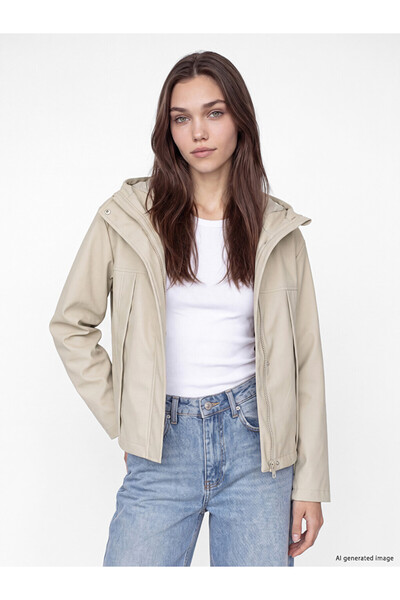 LC Waikiki Esvab • Modern & Distinctive Hooded Loose Fit Women's Raincoat