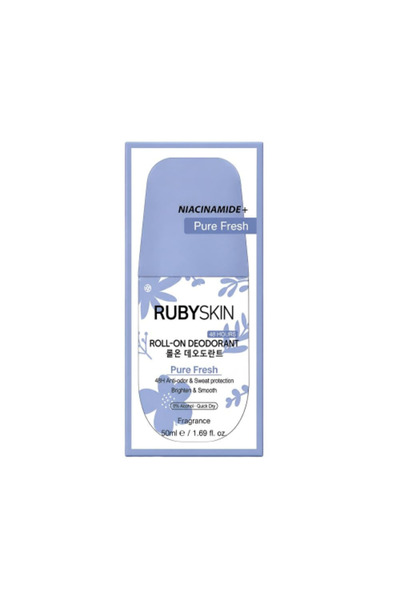 RUBYSKIN مزيل عرق نقي ومنعش لتفتيح منطقة تحت الإبط مع النياسيناميد، رول أون 5...
