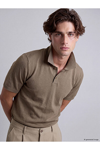 LC Waikiki Rmz Gi̇yi̇m Farkiyla Devrik Roba Collar Men's Knitwear T-Shirt