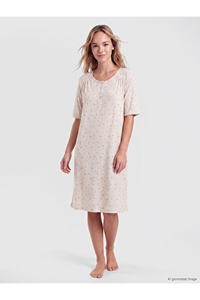 LC Waikiki Esvab • Modern & Distinctive Zero Roba Collar Printed Women's Nigh...