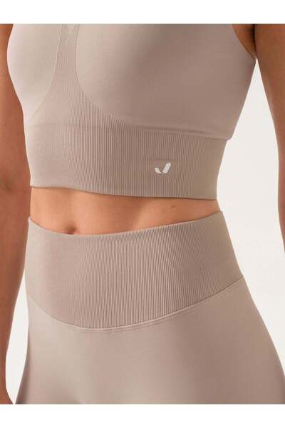 Jerf Motion Yumuşak Dokulu Crop Top Vizon