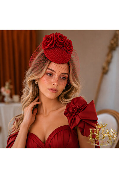 bbays new trend Gelin Nikah Şapkası Çiçekli Vualet Fascinator Zarif Tüllü Duv...